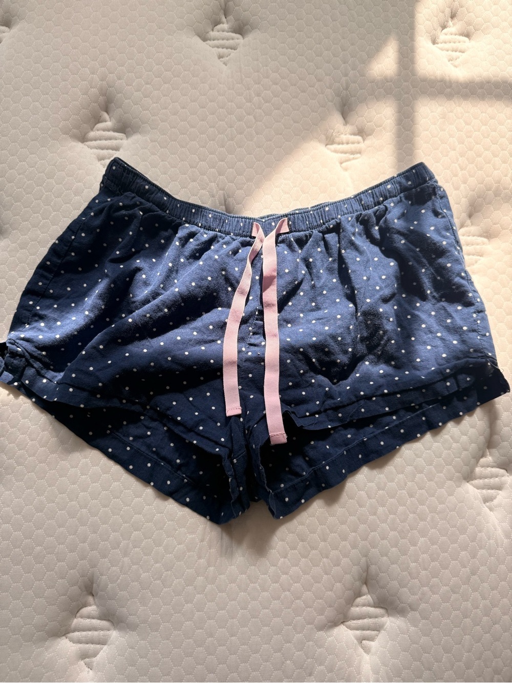 Old Navy Navy Polka Dot Pajama Shorts with Pink Drawstring